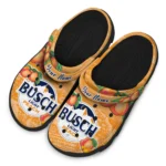 personalized-busch-light-peach-pair-orange-green-clogs-best-selling-hey-clogs.webp