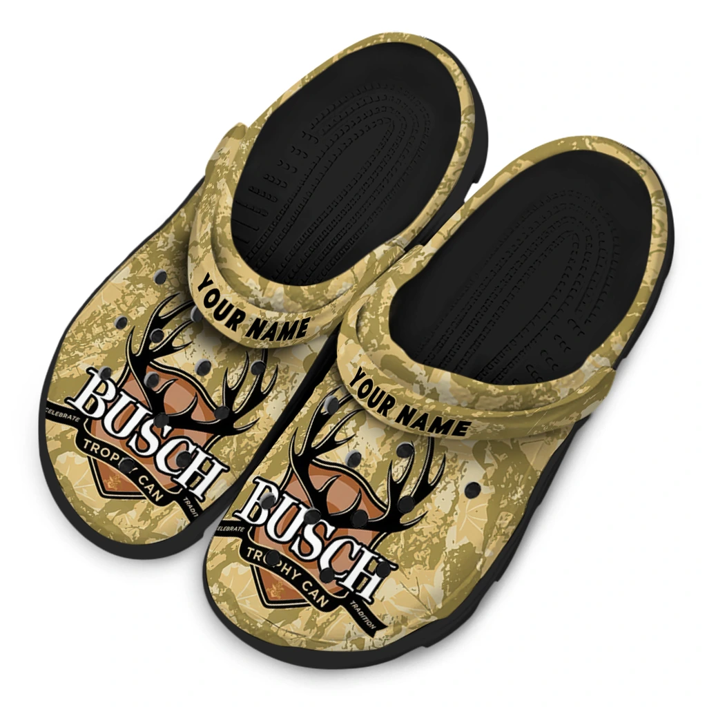 personalized-busch-light-trophy-cans-beige-brown-clogs-latest-model-hey-clogs.webp