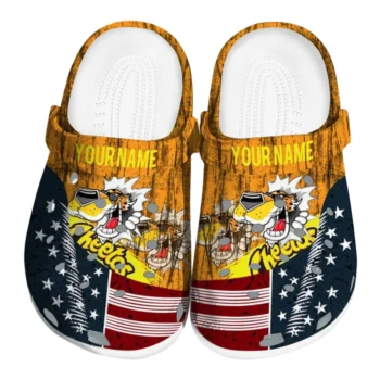 Personalized Cheetos Eagle Burst Orange Navy Clogs