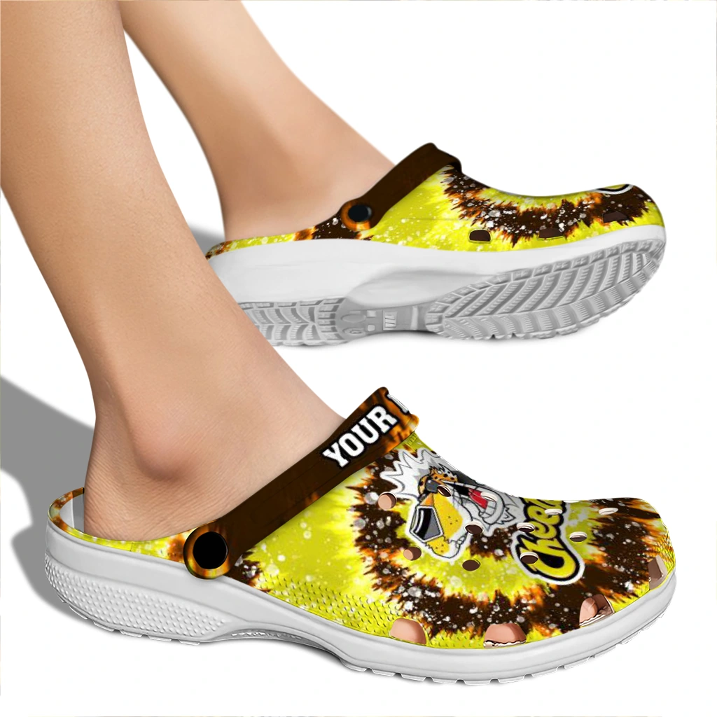 personalized-cheetos-mascot-center-yellow-brown-clogs-fashion-forward-hey-clogs.webp