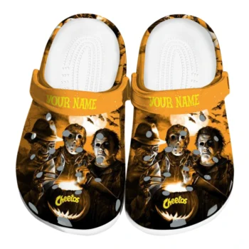 Personalized Cheetos Pumpkin Moon Orange Black Clogs