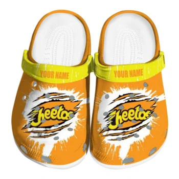 Personalized Cheetos Torn Text Orange Yellow Clogs