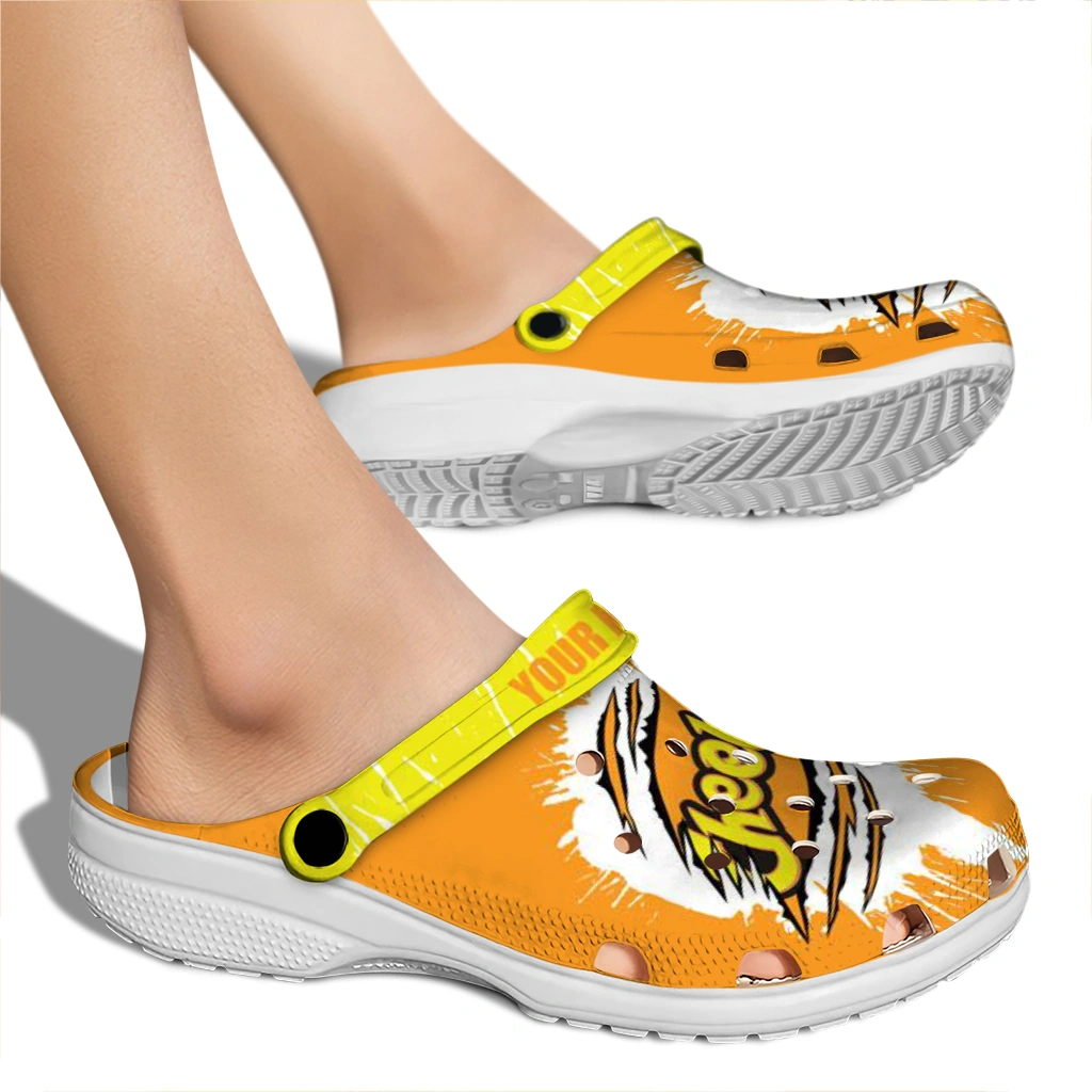 personalized-cheetos-torn-text-orange-yellow-clogs-fashion-forward-hey-clogs.webp