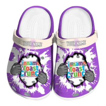 Personalized Cinamon Toast Crunch Cracked Shell Purple Clogs