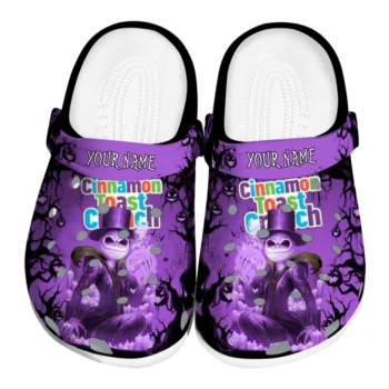Personalized Cinamon Toast Crunch Masked Ghoul Black Purple Clogs