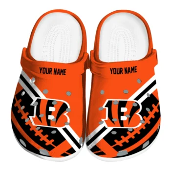 Personalized Cincinnati Bengals Football Motif Clogs