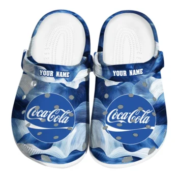 Personalized Coca-Cola Blue Wave Blue White Clogs