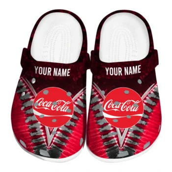 Personalized Coca-Cola Burst Red Black Clogs