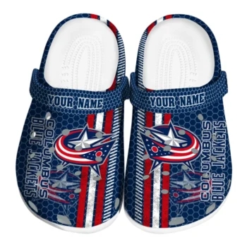 Personalized Columbus Blue Jackets Contrasting Stripes Clogs