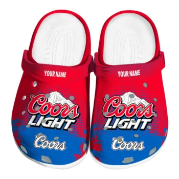 Personalized Coors Light Beer Icon Red Blue Clogs