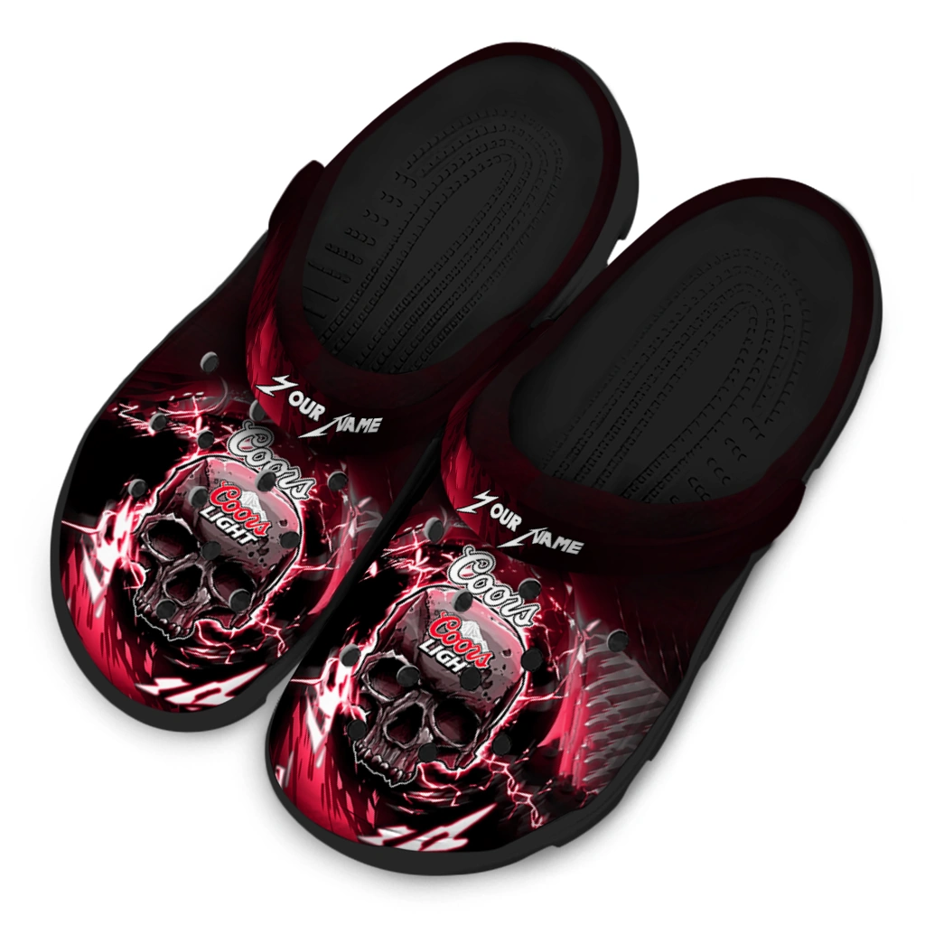 personalized-coors-light-beer-skull-electric-red-black-clogs-latest-model-hey-clogs.webp