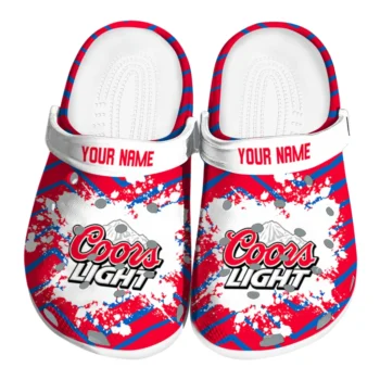Personalized Coors Light Beer Splash Print Red Blue Clogs