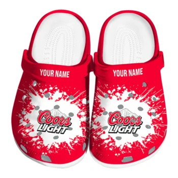 Personalized Coors Light Beer Urban Lettering Red White Clogs