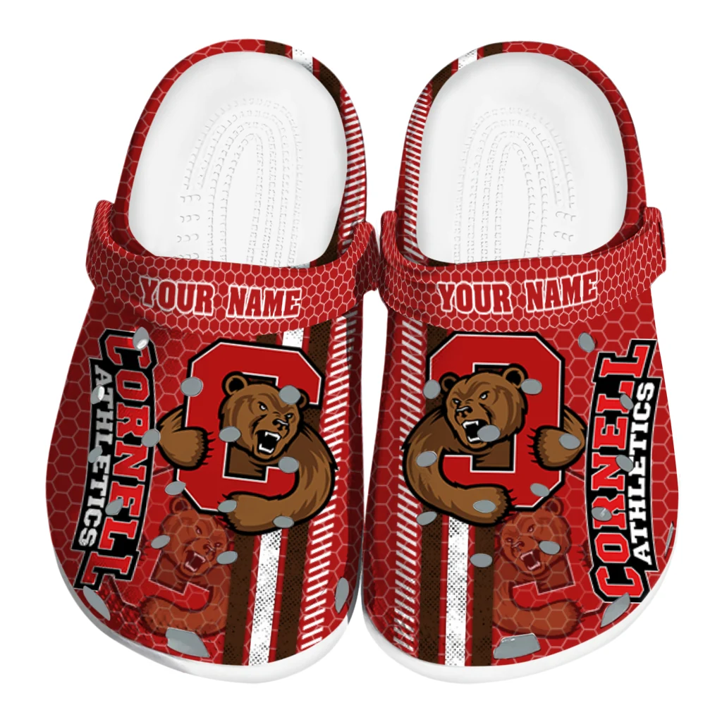personalized-cornell-big-red-contrasting-stripes-clogs-best-selling personalized cornell big red contrasting stripes clogs best selling