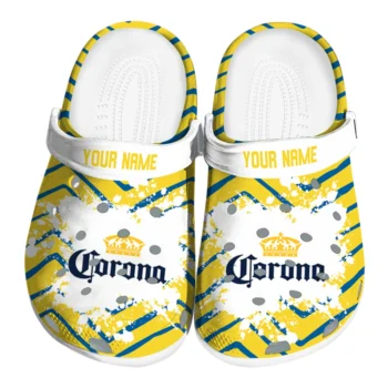 Personalized Corona Beer Brush Yellow Blue Clogs