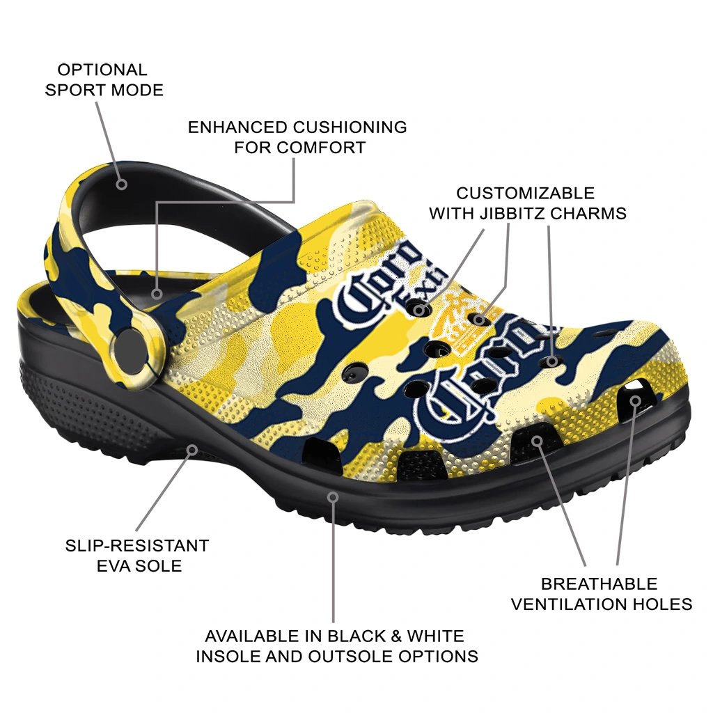 personalized-corona-beer-camou-crown-yellow-navy-clogs-new-arrival-hey-clogs.webp