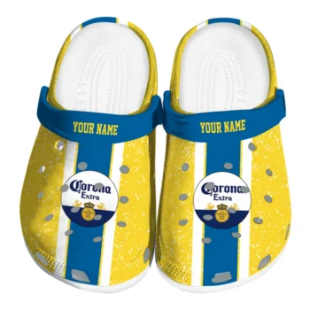 Personalized Corona Beer Cap Icon Yellow Blue Clogs