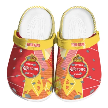 Personalized Corona Beer Corona Icon Red Yellow Clogs