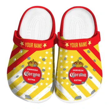 Personalized Corona Beer Orange Stars Red Yellow Clogs