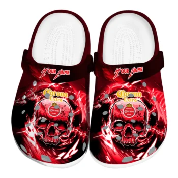 Personalized Corona Beer Skull Rage Red Black Clogs