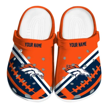 Personalized Denver Broncos Football Motif Clogs