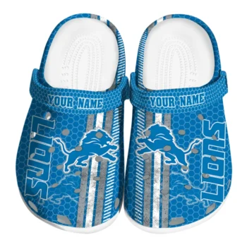 Personalized Detroit Lions Contrasting Stripes Clogs