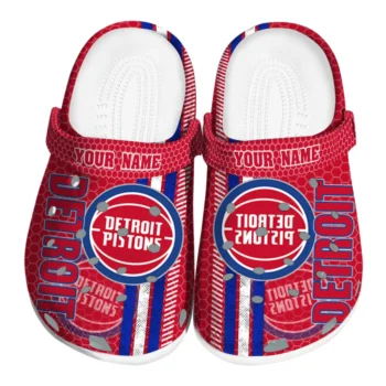 Personalized Detroit Pistons Contrasting Stripes Clogs