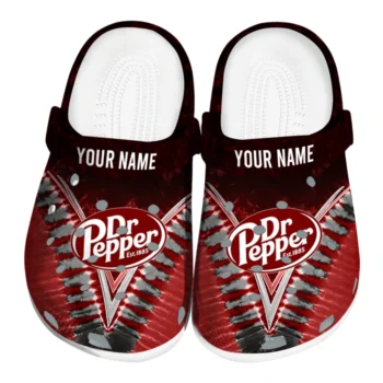 Personalized Dr Pepper Chevron Red Black Clogs
