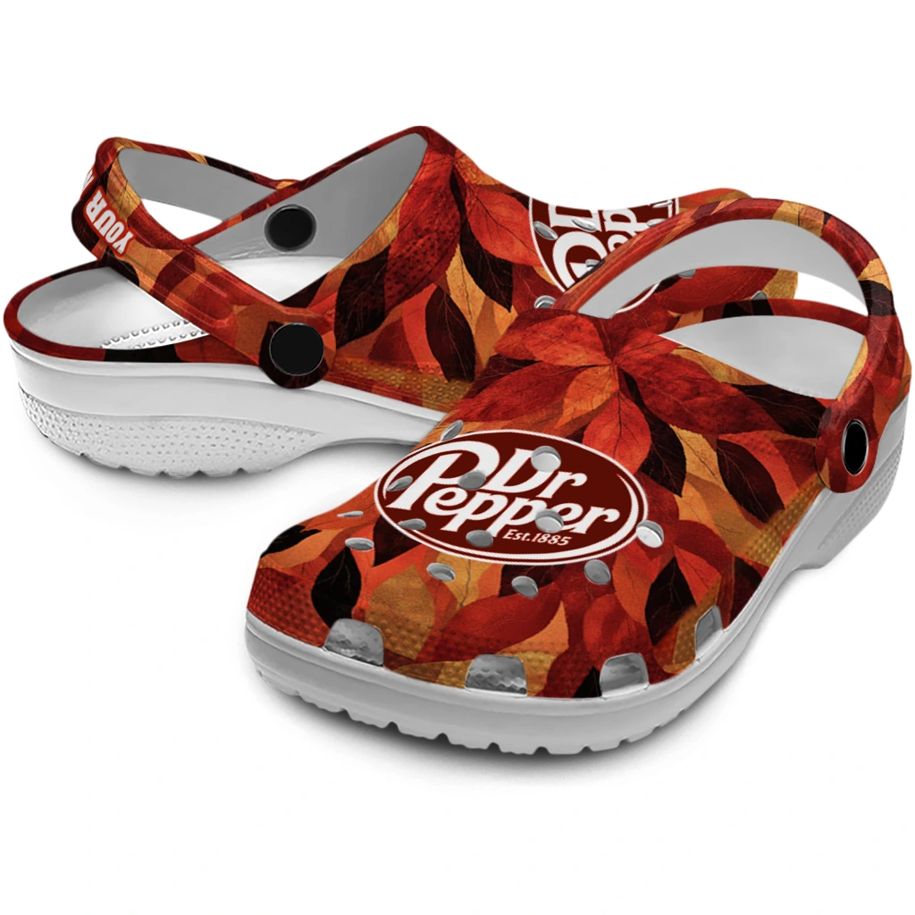 personalized-dr-pepper-leaf-cluster-red-orange-clogs-high-quality-hey-clogs.webp