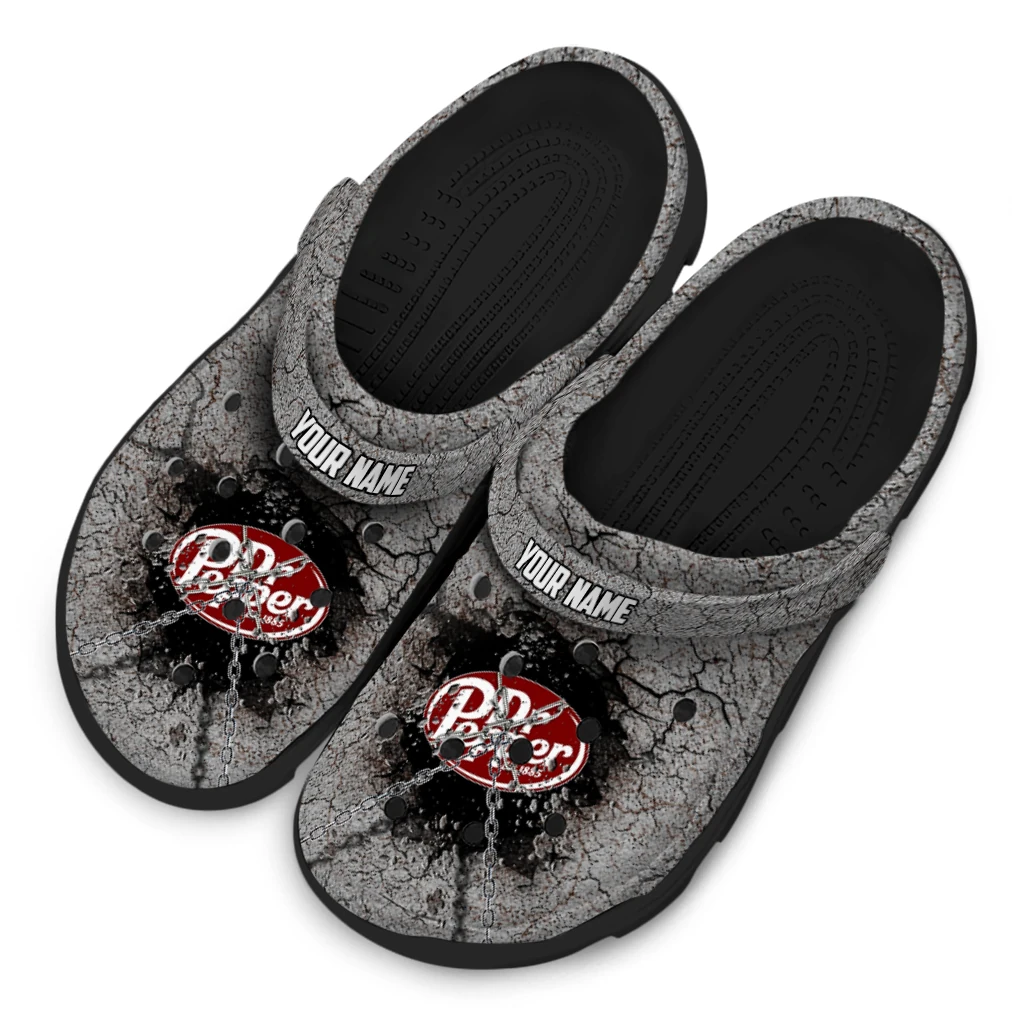 personalized-dr-pepper-name-shattered-pattern-gray-red-clogs-latest-model-hey-clogs.webp