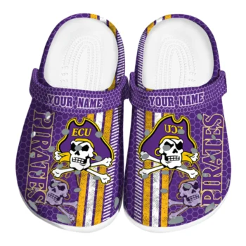 Personalized East Carolina Pirates Contrasting Stripes Clogs