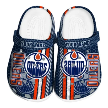 Personalized Edmonton Oilers Contrasting Stripes Clogs