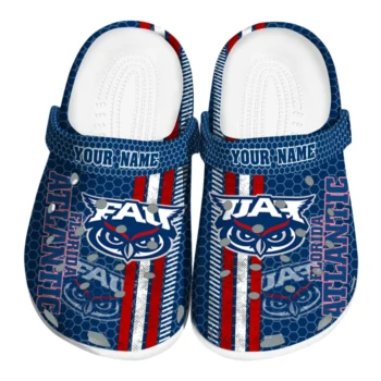 Personalized Florida Atlantic Owls Contrasting Stripes Clogs
