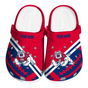 Personalized Fresno State Bulldogs Football Motif Clogs
