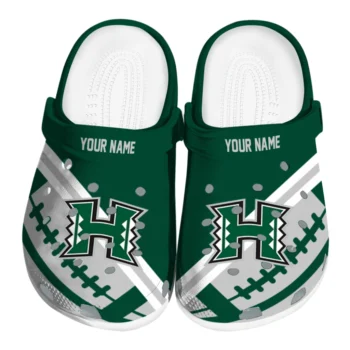 Personalized Hawaii Rainbow Warriors Football Motif Clogs