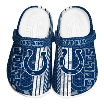 Personalized Indianapolis Colts Contrasting Stripes Clogs