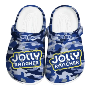 Personalized Jolly rancher Blue Camouflage Blue Black Clogs