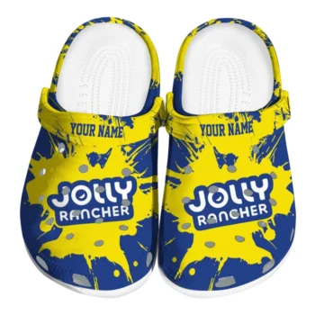 Personalized Jolly rancher Name Blue Yellow Clogs