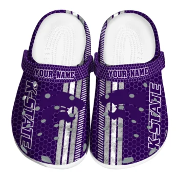 Personalized Kansas State Wildcats Contrasting Stripes Clogs