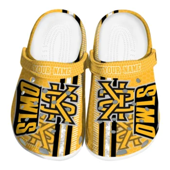 Personalized Kennesaw State Owls Contrasting Stripes Clogs