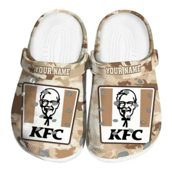 Personalized KFC Beige Camouflage Beige Brown Clogs