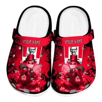 Personalized KFC Piggy Shadows Red Black Clogs