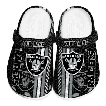 Personalized Las Vegas Raiders Contrasting Stripes Clogs
