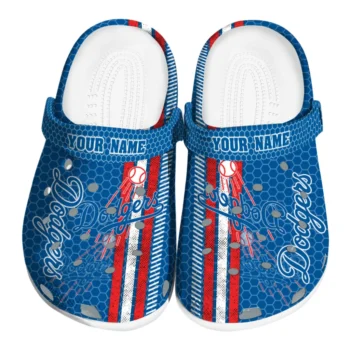 Personalized Los Angeles Dodgers Contrasting Stripes Clogs