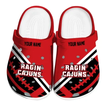 Personalized Louisiana Ragin' Cajuns Football Motif Clogs