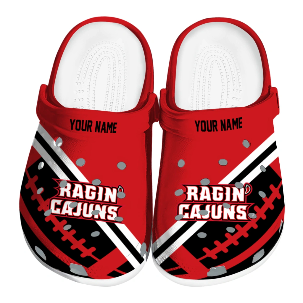 personalized-louisiana-ragin-cajuns-football-motif-clogs-best-selling personalized louisiana ragin cajuns football motif clogs best selling