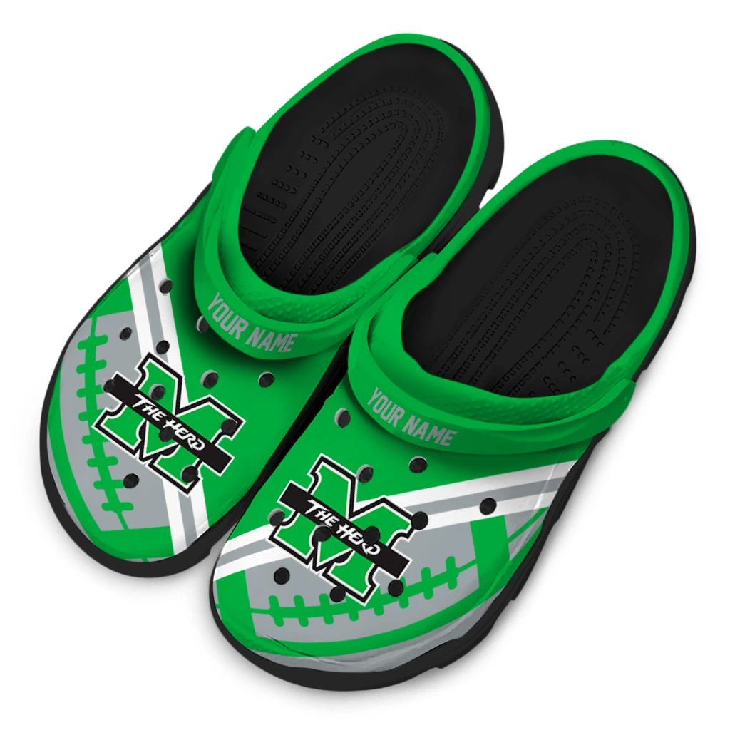 personalized-marshall-thundering-herd-football-motif-clogs-latest-model
