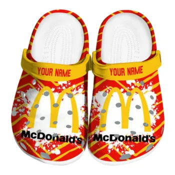 Personalized McDonald's Arches Splash Red Yellow Clogs