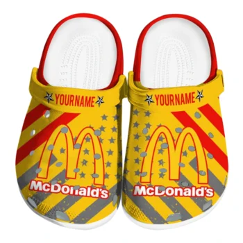 Personalized McDonald's Arches Stars Red Yellow Clogs