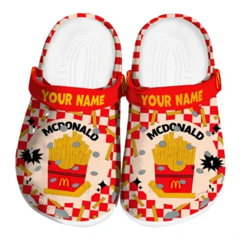 Personalized McDonald's Fries Splash Red Yellow Clogs